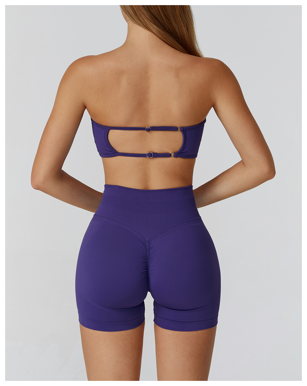 Coffee Brown Strapless Workout Tube Top - Image 5